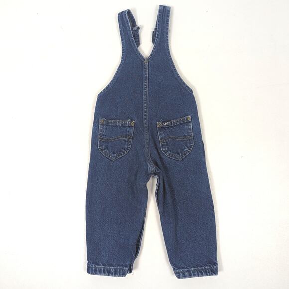 Vintage Lee Overalls Children's Size 18m Denim Leather Patch Classic - Picture 4 of 5